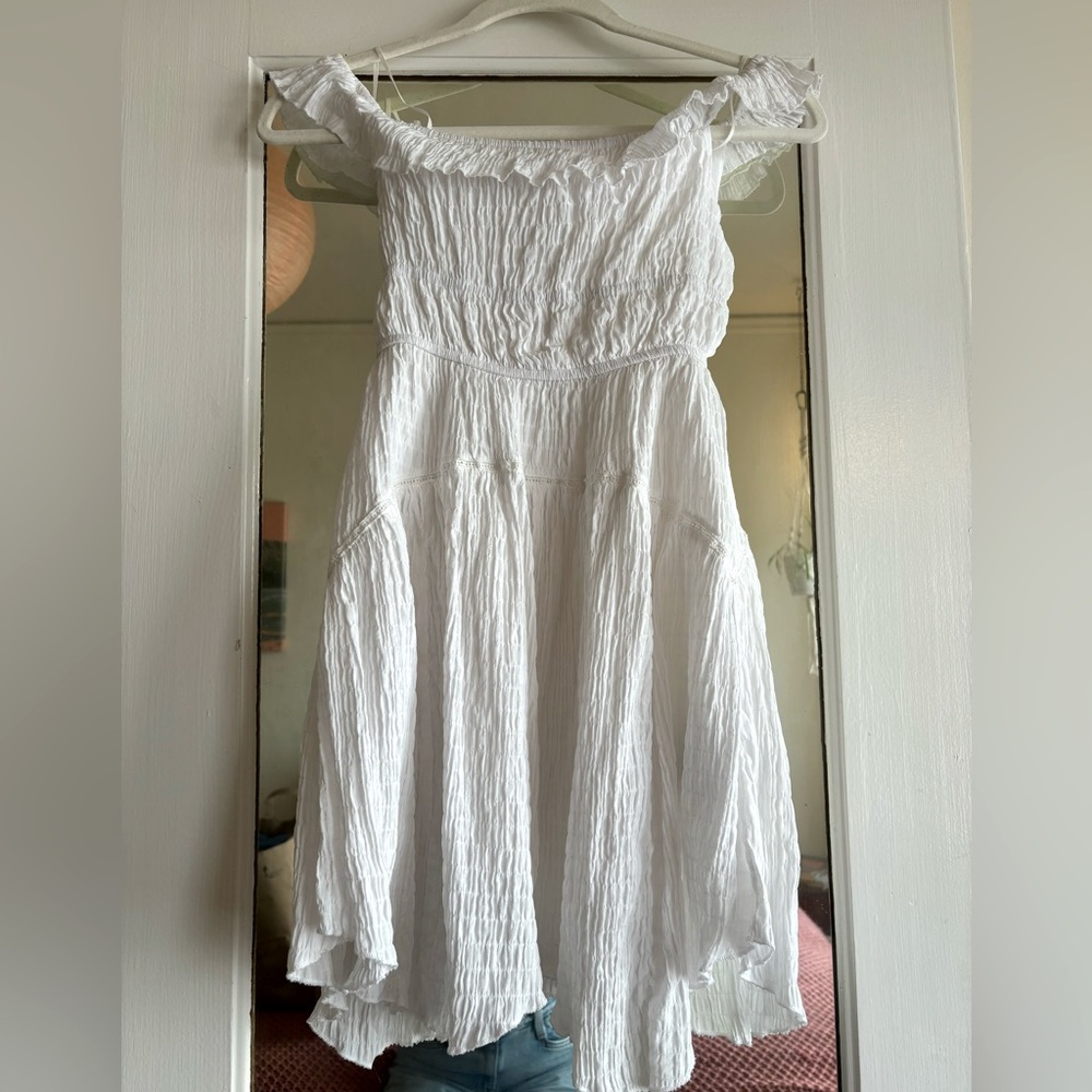 White Urban Outfitters Off The Shoulder Bathing Suit Cover or Mini Dress